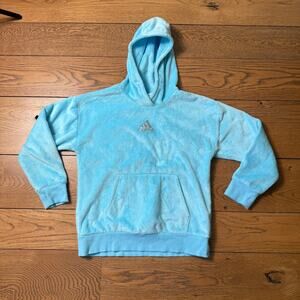 Adidas Small Badge of Sport Fleece Pullover Hoodie Youth L Cozy Fuzzy Sherpa